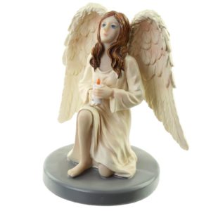 Himmlische Schutzengelfigur von Natacha Faulkner mit Kerze