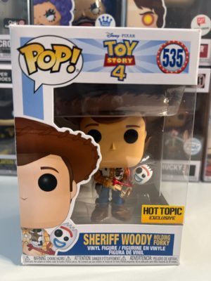 Funko POP! Toy Story 4 Sheriff Woody Holding Forky Edition Limitée Hot Topic - Boîte Imparfaite