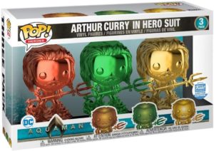 Funko POP! 3 Pack Arthur Curry in Hero Suit Chrome Limited Edition