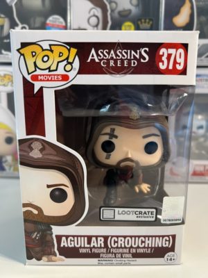 Funko POP! Movies Assassin's Creed Aguilar (Accroupi) Edition Limitée Lootcrate - Boîte Imparfaite
