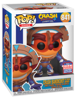 Funko POP! Games Crash Bandicoot 4 It's About Time Crash Bandicoot in Mask Armor Limited Edition Summer Convention 2021