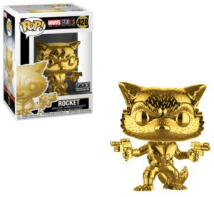 Funko POP! Marvel Studios The First Ten Years Rocket Chrome Gold Limitierte Auflage FYE
