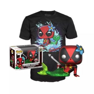 Funko POP! Deadpool Mermaid Deadpool Metallic Limited Edition + T-Shirt Size L
