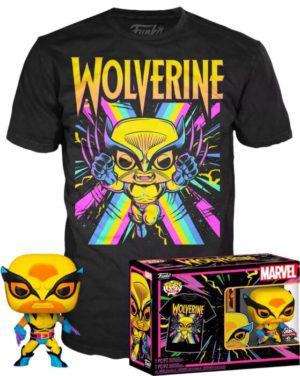 Funko POP! Marvel Schwarzlicht Wolverine Limitierte Auflage + T-Shirt Grosse L