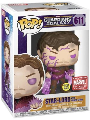 Funko POP! Les Gardiens de la Galaxie Star-Lord with Power Stone Edition Limitée Phosphorescente Collector Corps + Boîte Acrylique