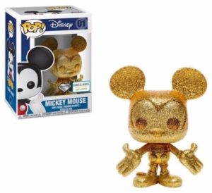 Funko POP! Disney Mickey Mouse Diamond Gold Edition Limitée Barnes & Noble + Boîte Acrylique