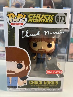 Funko POP! Movies Chuck Norris Edition Limitée Target Signée par Carlos Ray "Chuck" Norris avec Authentification + Boîte Acrylique