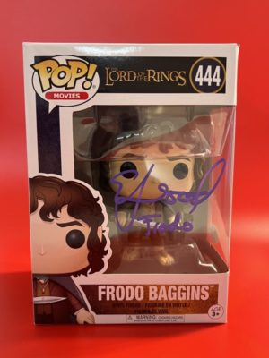 Funko POP! Movies Le Seigneur des Anneaux Frodo Baggins Signée par Elijah Wood avec Certificat d'Authenticité + Boîte Acrylique
