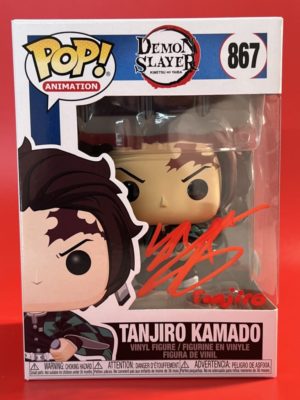 Funko POP! Animation Demon Slayer Tanjiro Kamado Signée par Zach Aguilar avec Authentification + Boîte Acrylique
