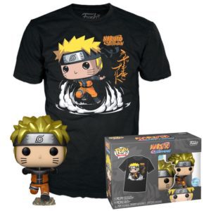 Funko POP! Animation Naruto Shippuden Naruto Uzumaki (Running) Metallic Limited Edition + T-Shirt Size L