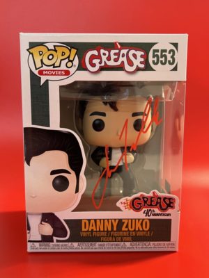 Funko POP! Movies Grease Danny Zuko Signée par John Travolta avec Certificat d'Authenticité + Boîte Acrylique