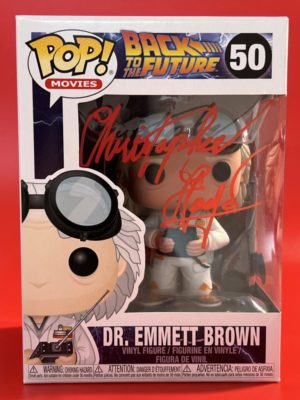 Funko POP! Movies Retour vers le Futur Dr. Emmett Brown Signée par Christopher Lloyd avec Authentification + Boîte Acrylique