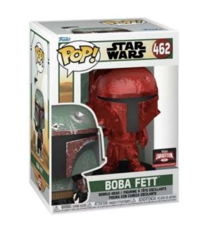 Funko POP! Star Wars Boba Fett (Damaged Helmet) Chrome Red Limited Edition Target Con 2022