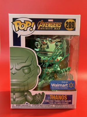 Funko POP! Avengers Infinity War Thanos Chrome Vert Edition Limitée Walmart Signée par Josh Brolin avec Authentification + Boîte Acrylique