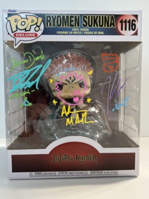 Funko POP! Deluxe Animation Jujutsu Kaisen Ryomen Sukuna Signée par Robbie Daymond, Adam McArthur et Kaiji Tang