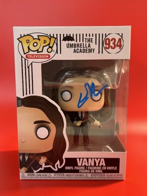 Funko POP! Television Umbrella Academy Vanya with Violin Signiert von Elliot Page mit Authentifizierung + Acrylbox