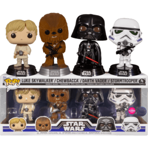 Funko POP! 4-Pack Star Wars Luke Skywalker / Chewbacca (Flocked) / Darth Vader / Stormtrooper Limited Edition