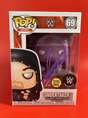 Funko POP! WWE Undertaker Edition Limitée Phosphorescente Signée par Mark William Calaway (Undertaker) avec Authentification + Boîte Acrylique