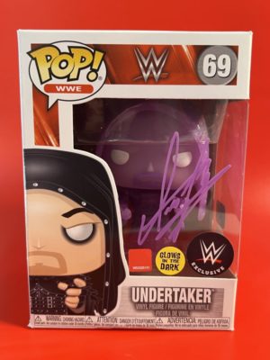 Funko POP! WWE Undertaker Edition Limitée Phosphorescente Signée par Mark William Calaway (Undertaker) avec Authentification + Boîte Acrylique