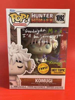 Funko POP! Animation Hunter x Hunter Komugi Edition Limitée Chase Hot Topic Signée par Ryan Bartley avec Authentification + Boîte Acrylique