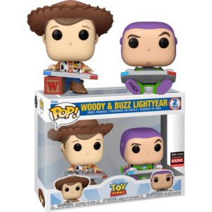 Funko POP! 2-Pack Toy Story Woody & Buzz Lightyear (Playing Video Games) Limited Edition Entertainment Expo 2024