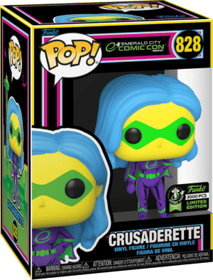 Funko POP! Emerald City Comic Con Crusaderette Lumière Noire Edition Limitée Comic Con 3000 Pièces