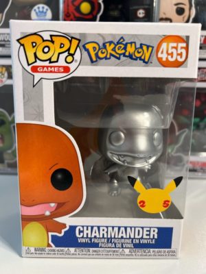 Funko POP! Games Pokémon Salamèche Argent Métallique 25ème Anniversaire - Boîte Imparfaite