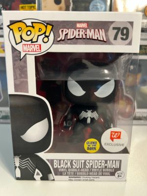 Funko POP! Marvel Spider-Man - Black Suit Spider-Man Edition Limitée Phosphorescente Walgreens - Boîte Imparfaite