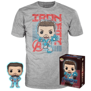 Funko POP! Avengers Endgame Iron Man Glow in the Dark Limited Edition + T-Shirt Size 2XL