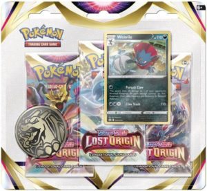 Pokémon 3 Blister Pack Weavile TCG - Lost Origin - Sword & Shield SWSH11 - EN