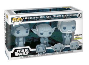 Funko POP! 3-Pack Movies Star Wars Episode VI Return of the Jedi Anakin Skywalker / Yoda / Obi-Wan Kenobi (Endor) Edition Limitée Phosphorescente Amazon