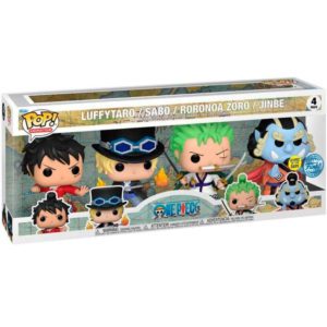 Funko POP! 4-Pack One Piece Luffytaro / Sabo / Roronoa Zoro / Jinbe Edition Limitée Phosphorescente