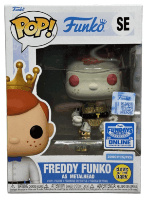 Funko POP! Funko Freddy Funko as Metalhead Edition Limitée Phosphorescente Fundays Box of Fun 2025 - 2000 Pièces + Boîte Acrylique