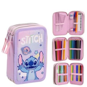 Stitch triple pencil case