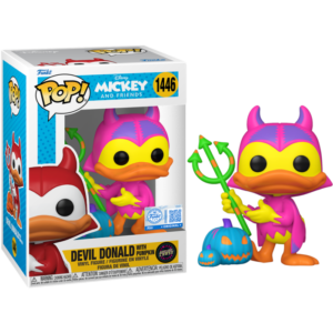 Funko POP! Disney Mickey and Friends Devil Donald with Pumpkins Blacklight Edition Limitée Chase