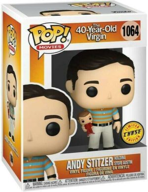 Funko POP! Movies 40 ans, Toujours Puceau Andy Stitzer Holding Steve Austin Edition Limitée Chase