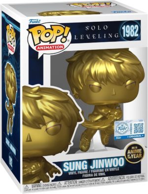 Funko POP! Animation Solo Leveling Sung Jinwoo (Gold) Edition Limitée Anime of the Year 2025 + Boîte Acrylique