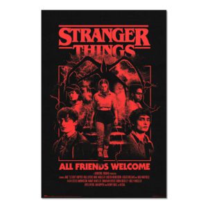 Stranger Things All Friends Welcome poster