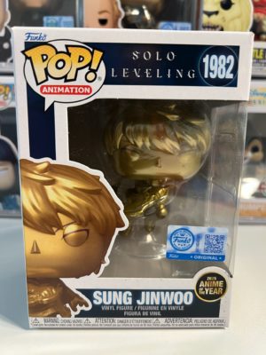 Funko POP! Animation Solo Leveling Sung Jinwoo (Gold) Edition Limitée Anime of the Year 2025 - Boîte Imparfaite