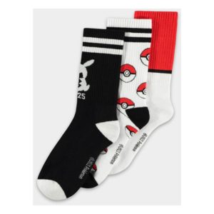 Set de 3 Chaussettes Pokémon Pikachu Pokéball