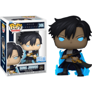 Funko POP! Animation Solo Leveling Sung Jinwoo (Blue Aura) Edition Limitée Phosphorescente Chase